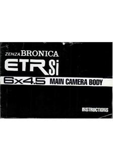 Bronica ETR Si manual. Camera Instructions.